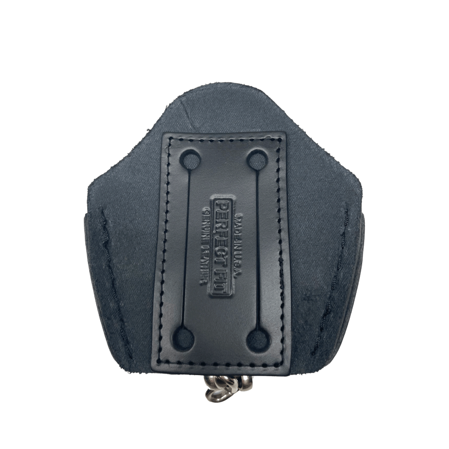 Open Top Leather Basketweave Handcuff Case