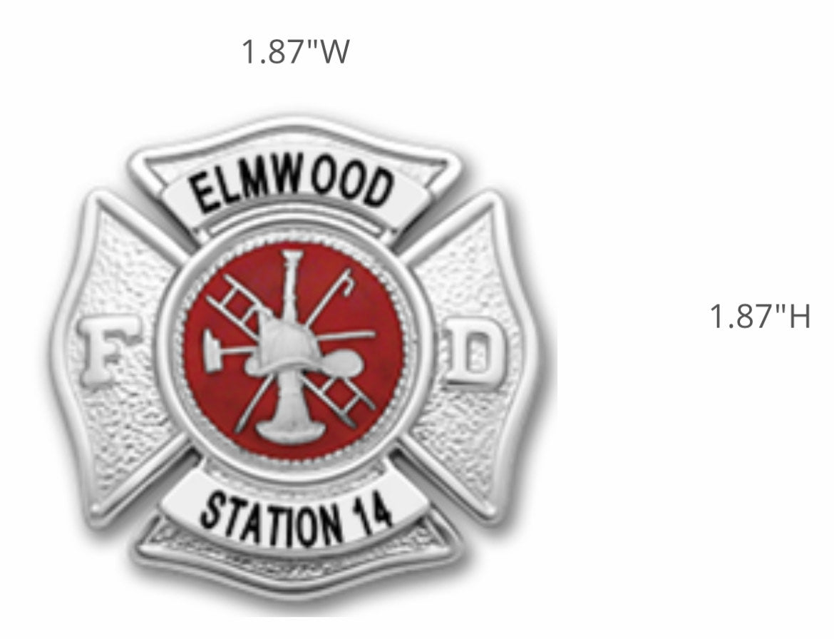 Elmwood Fire Badge - Nickel Electroplate - Wallet Clip - Smith & Warren F143