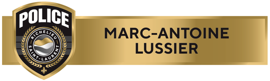 C558S_2 GOLD Two Line Name Plates with Insignia (VELCRO) - Richelieu-Saint-Laurent