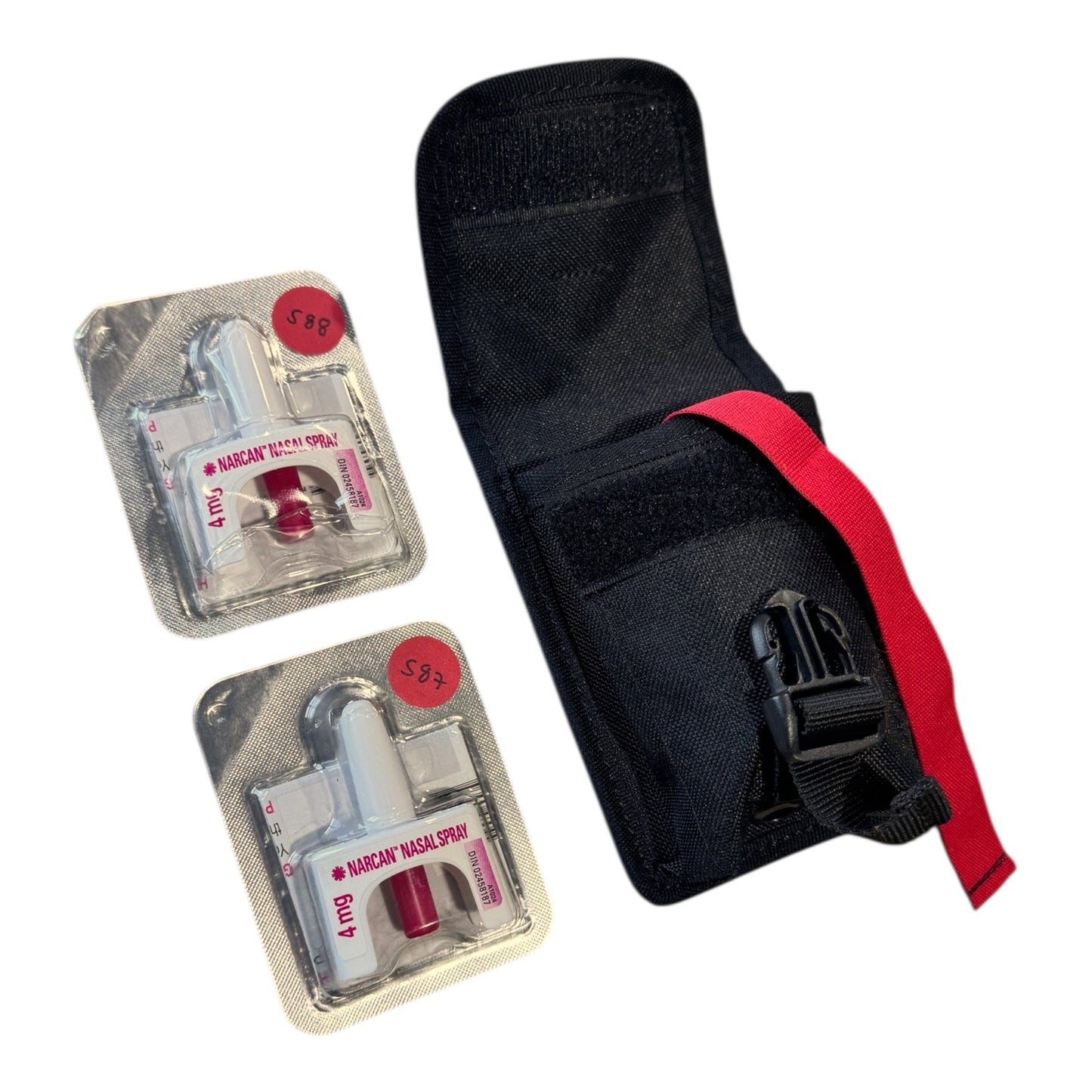 NARCAN POUCH WITH MOLLE LOC-STICK SYSTEM - HOLDS x2 4MG NALOXONE BLISTER PACKS W/ VELCRO FLAP AND BUCKLE CLOSURE