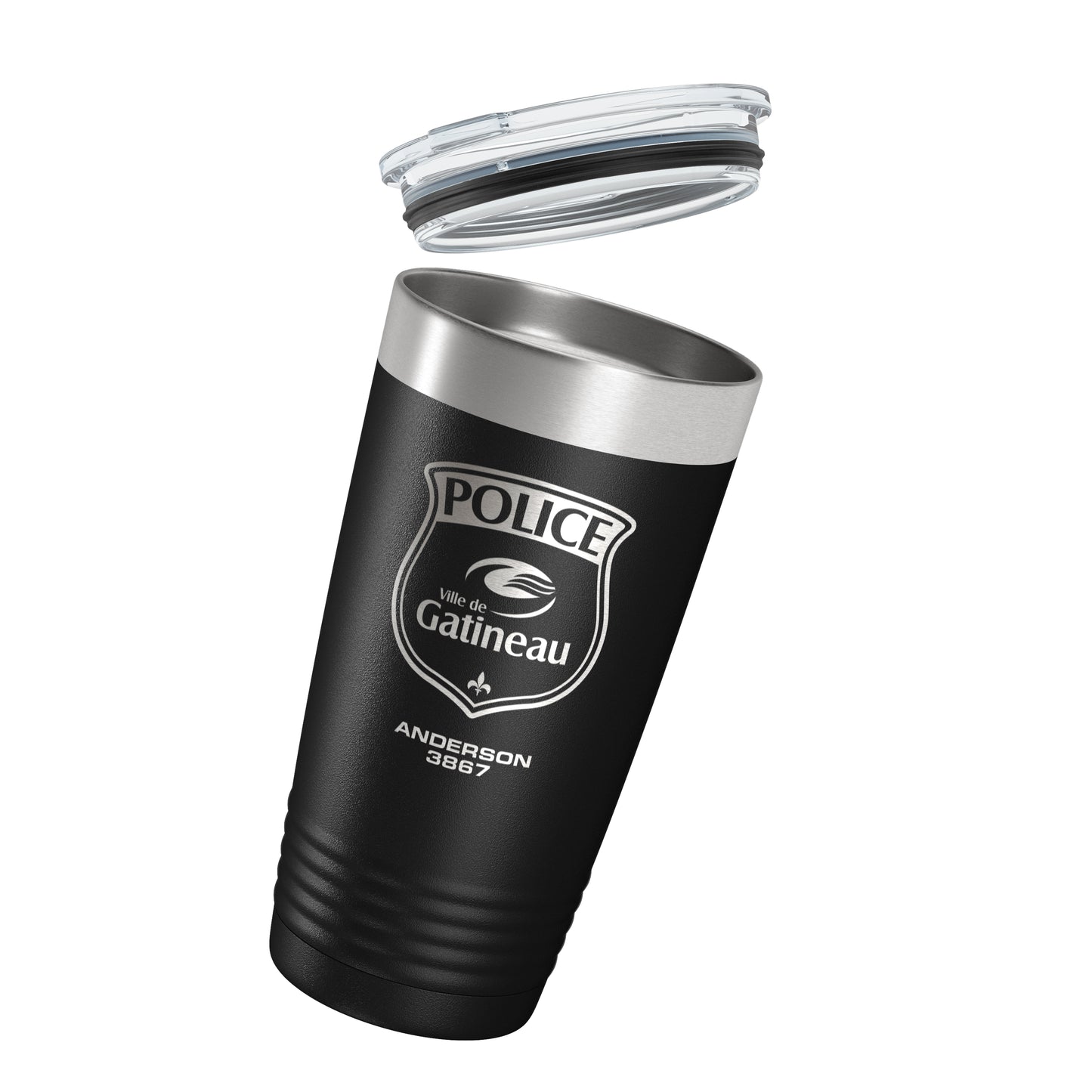 Police Ville de Gatineau Black Vacuum Insulated Tumbler