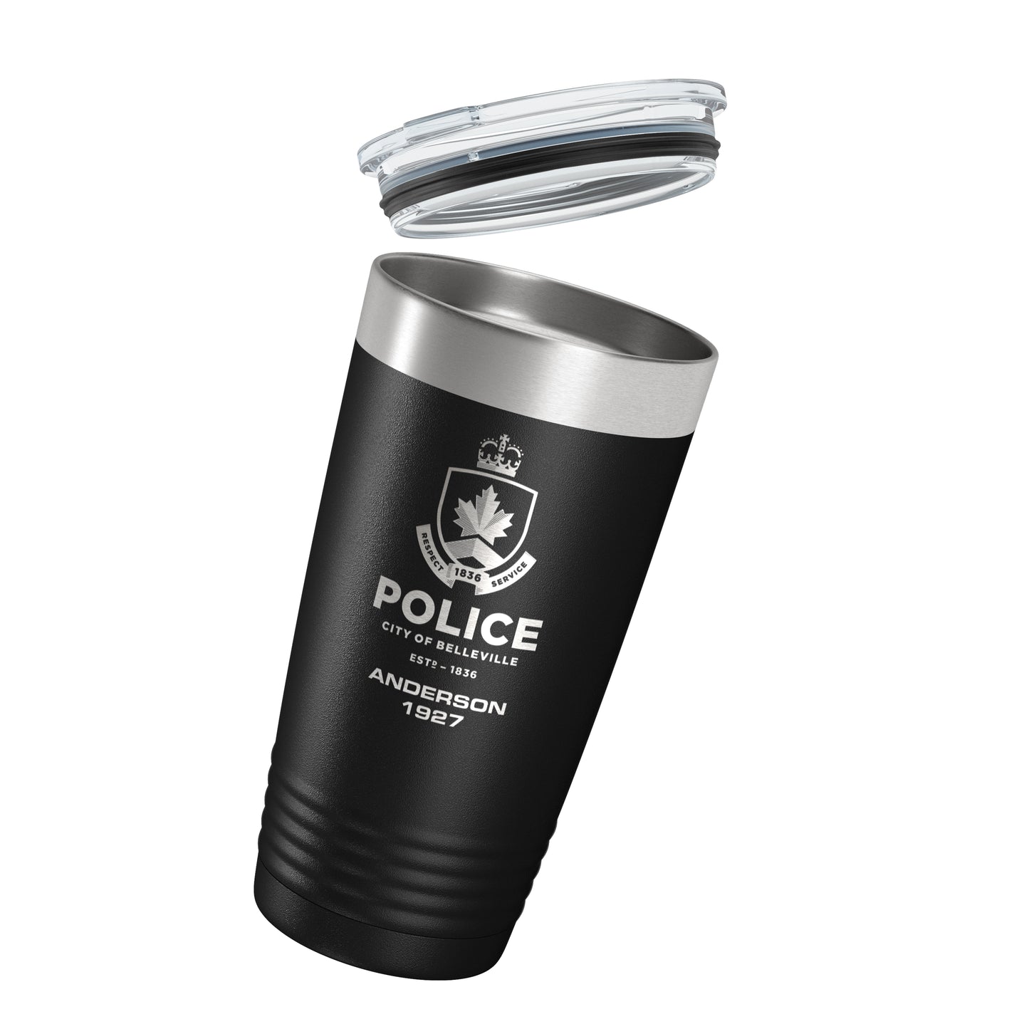 Belleville Police Service Black Vacuum Insulated Tumbler