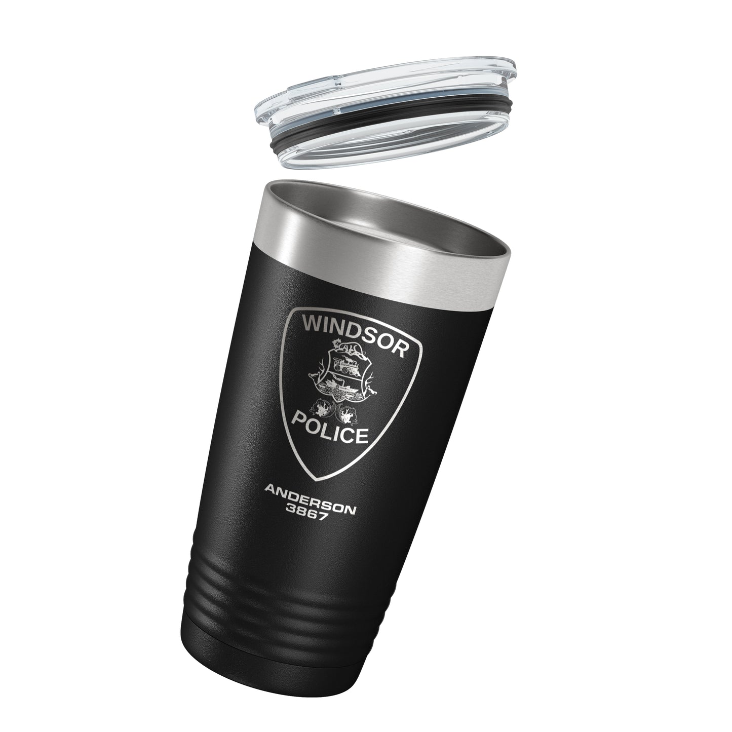 Windsor Police Black Vacuum Insulated Tumbler