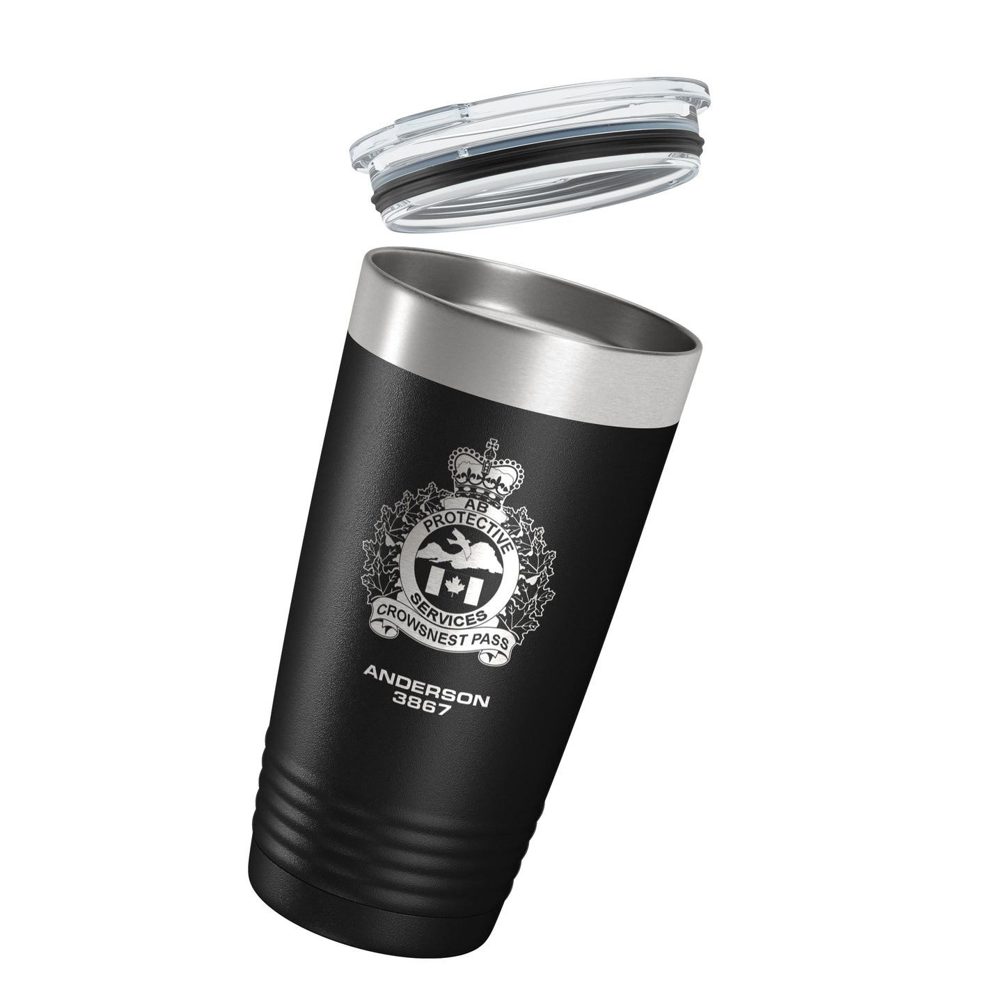 Crowsnest Pass Peace Officer Black Vacuum Insulated Tumbler