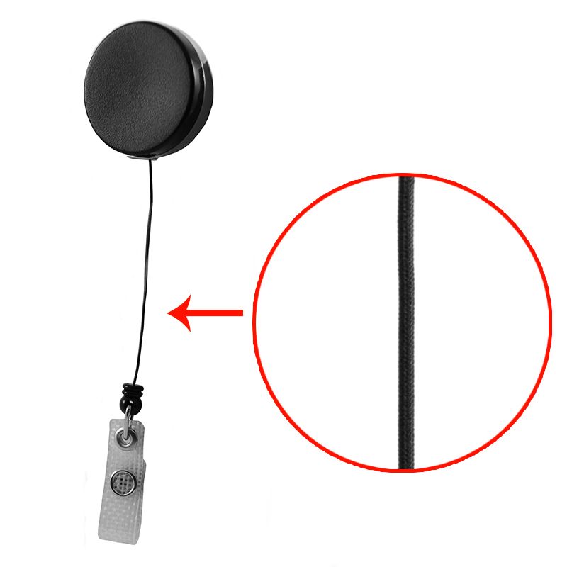 RETRACTABLE KEY RING WITH BLACK NYLON CORD