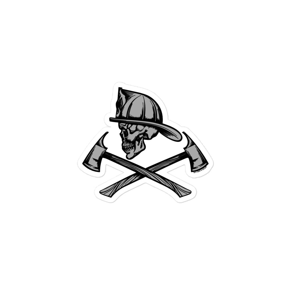 Firefighter Helmet Skull with Crossed Axes stickers