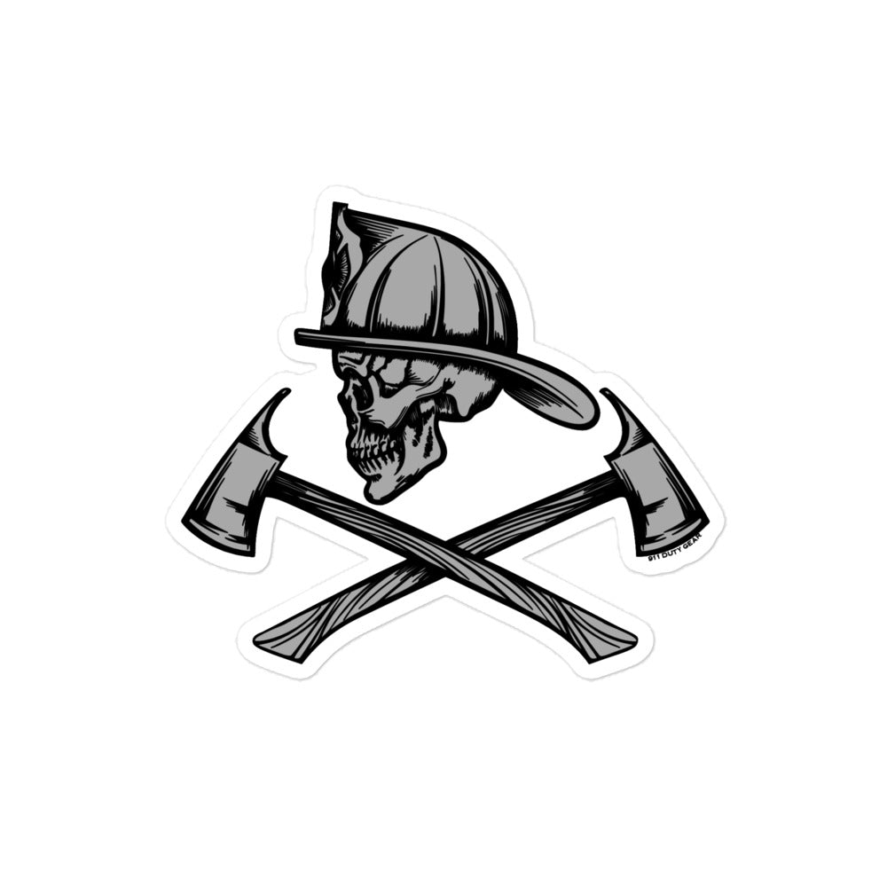 Firefighter Helmet Skull with Crossed Axes stickers