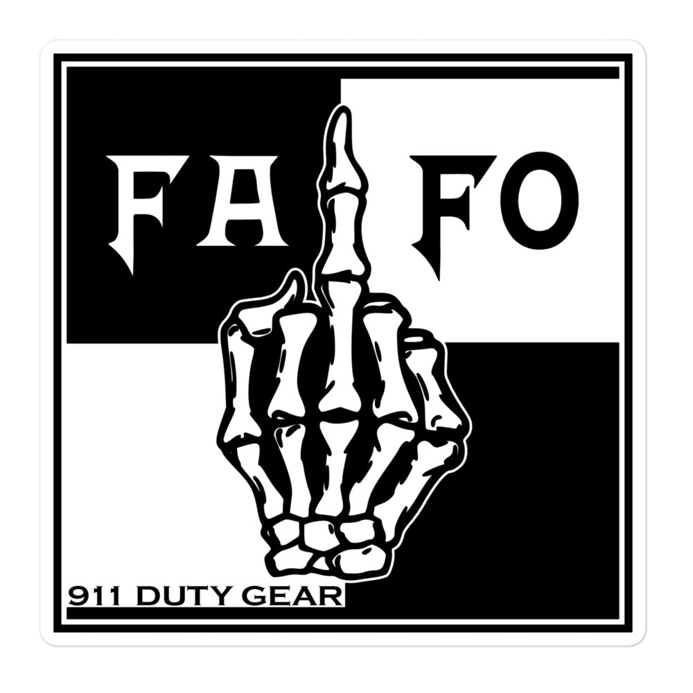 FAFO (F*ck Around and Find Out) Skeleton Finger Stickers