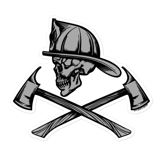 Firefighter Helmet Skull with Crossed Axes stickers