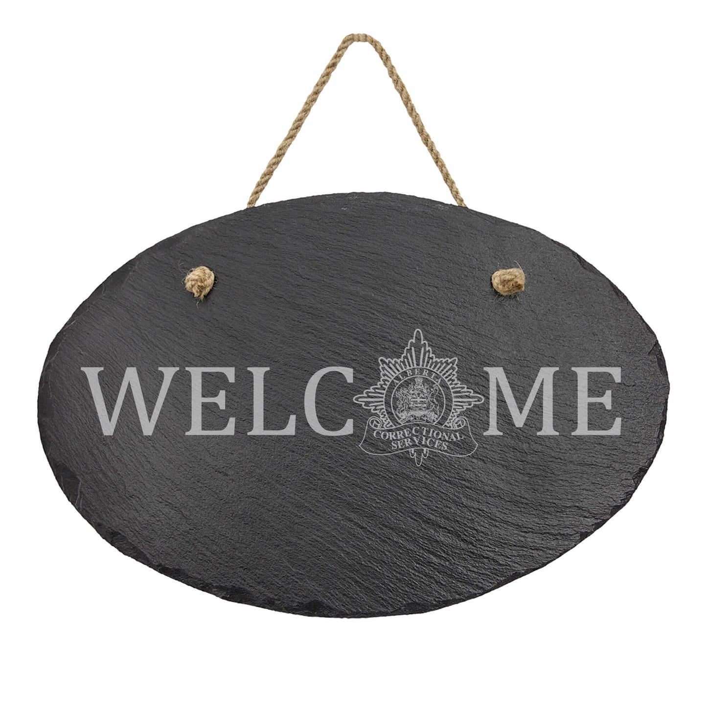 Alberta Corrections Oval Hanging Slate Decor-911 Duty Gear Canada-911 Duty Gear Canada