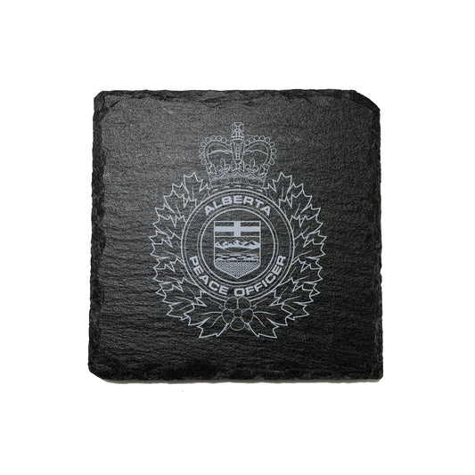 Alberta Peace Officer Stone Slate Coasters-911 Duty Gear-911 Duty Gear Canada