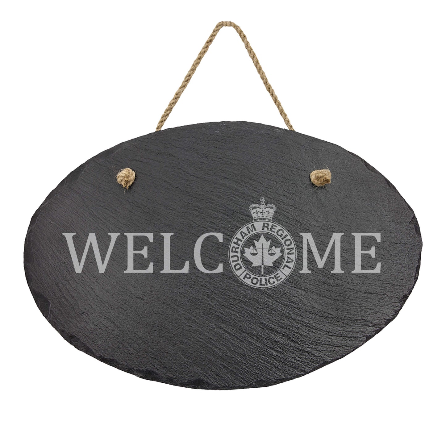Durham Regional Police Oval Hanging Slate Decor-911 Duty Gear Canada-911 Duty Gear Canada