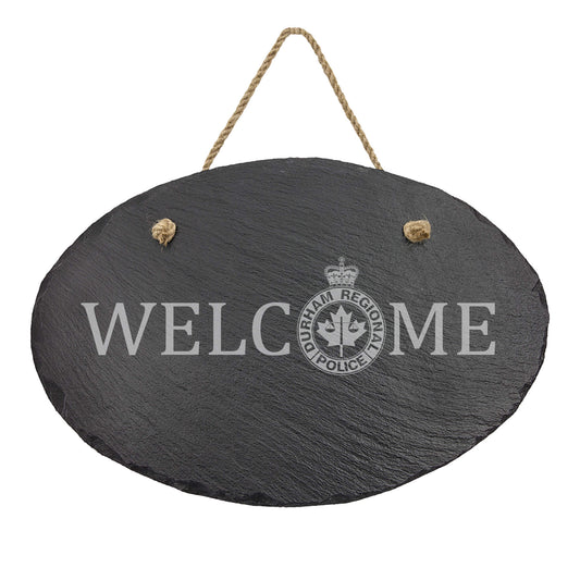 Durham Regional Police Oval Hanging Slate Decor-911 Duty Gear Canada-911 Duty Gear Canada