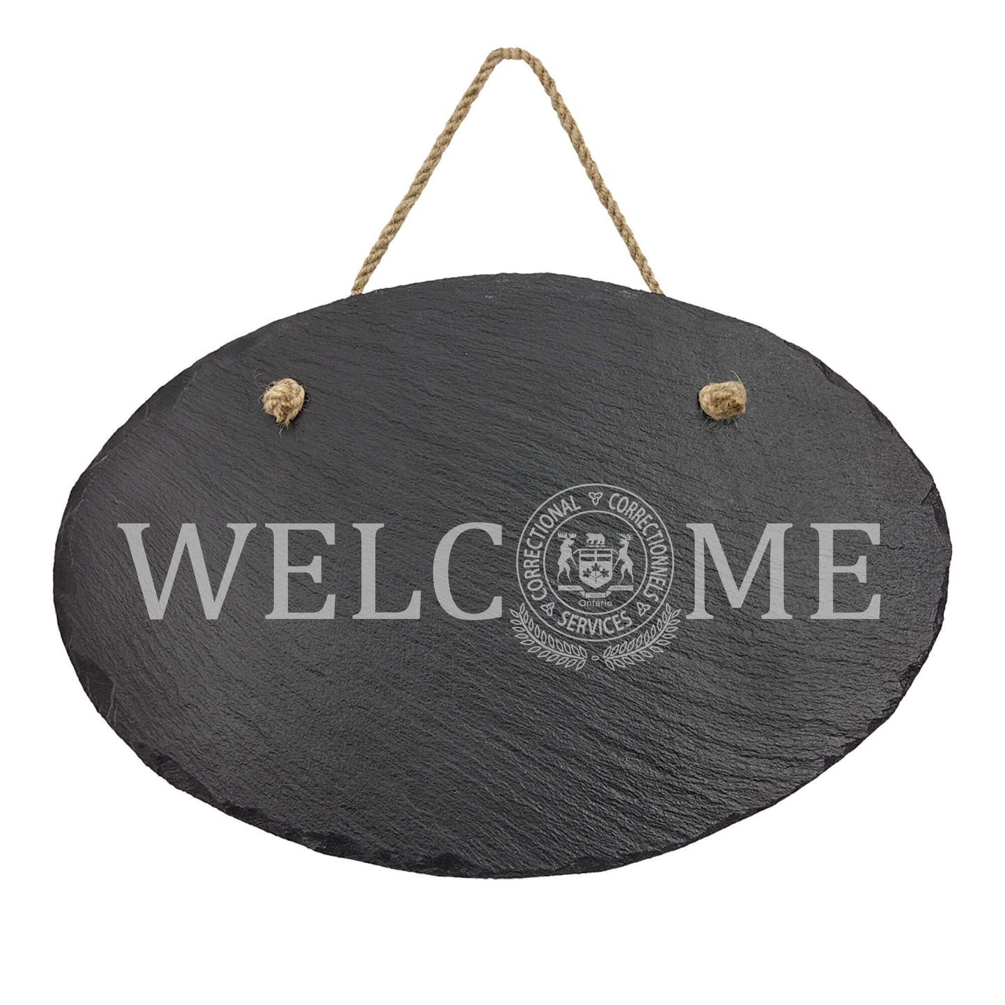 Ontario Corrections Oval Hanging Slate Decor-911 Duty Gear Canada-911 Duty Gear Canada
