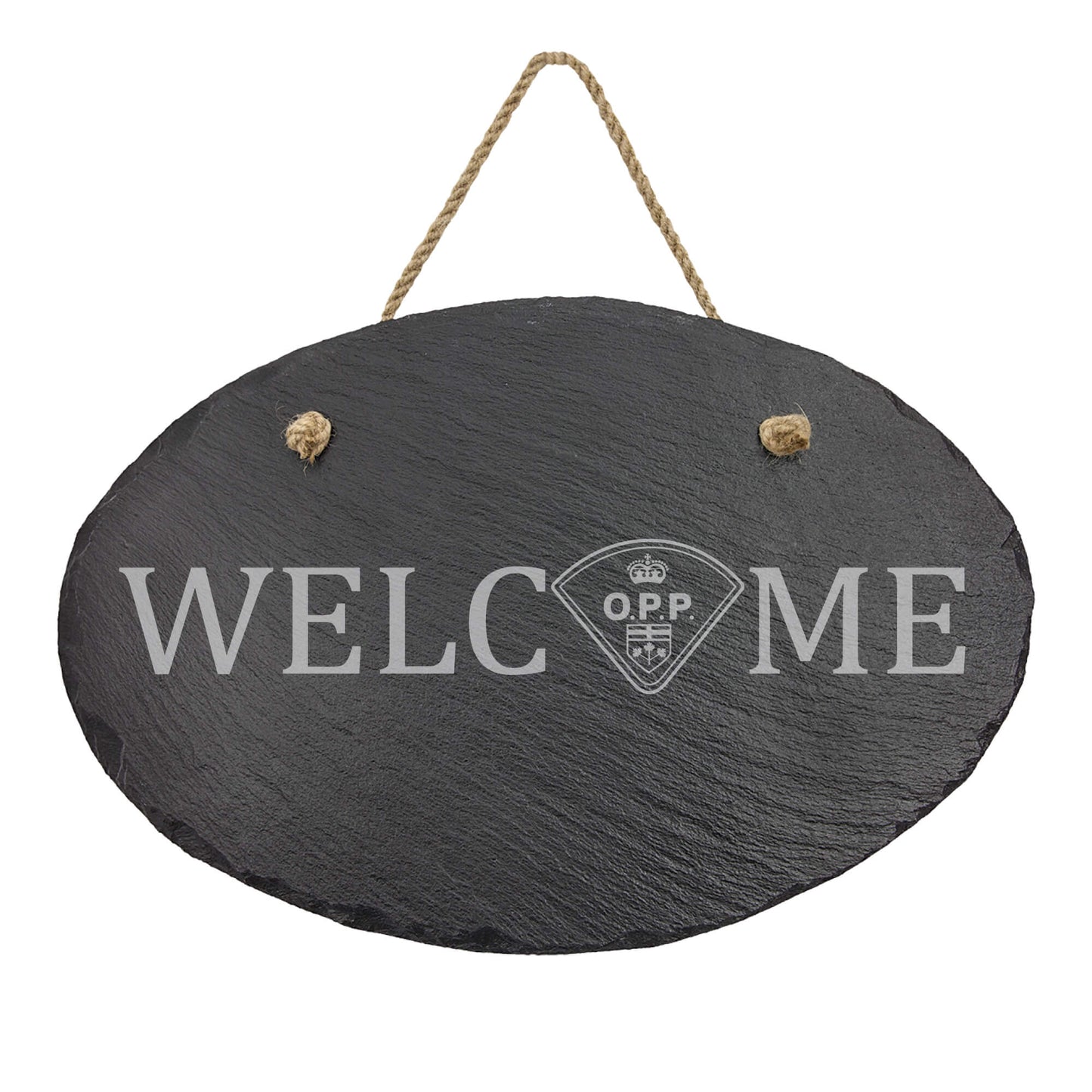 Ontario Provincial Police OPP Oval Hanging Slate Decor-911 Duty Gear Canada-911 Duty Gear Canada