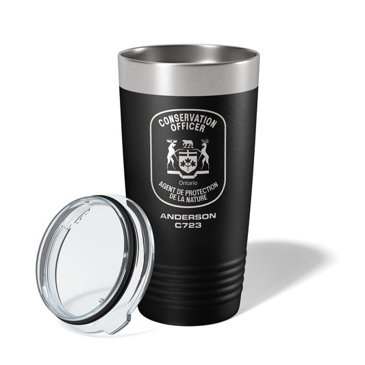 Ontario Conservation Officer Black Vacuum Insulated Tumbler-Polar Camel-911 Duty Gear Canada