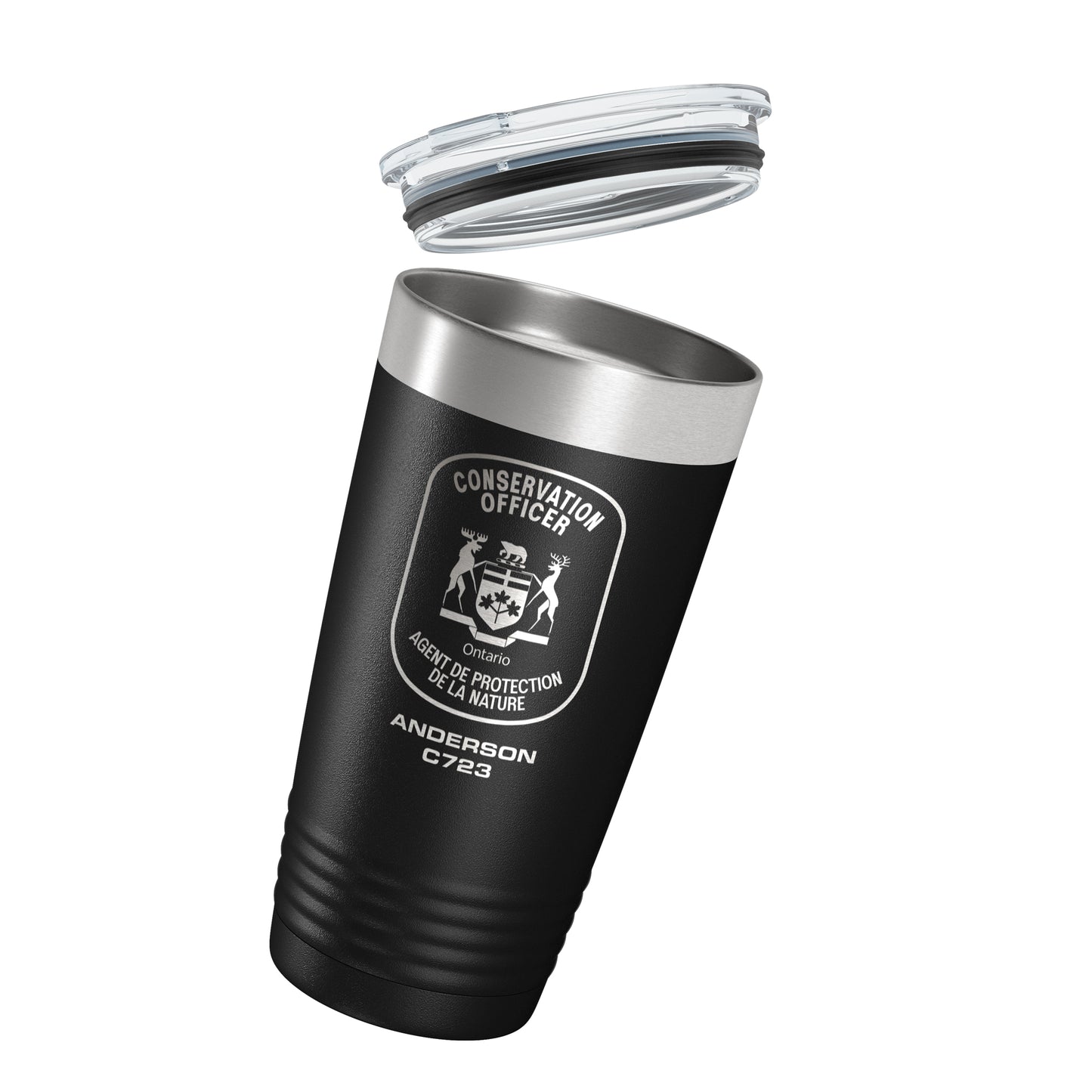 Ontario Conservation Officer Black Vacuum Insulated Tumbler-Polar Camel-911 Duty Gear Canada