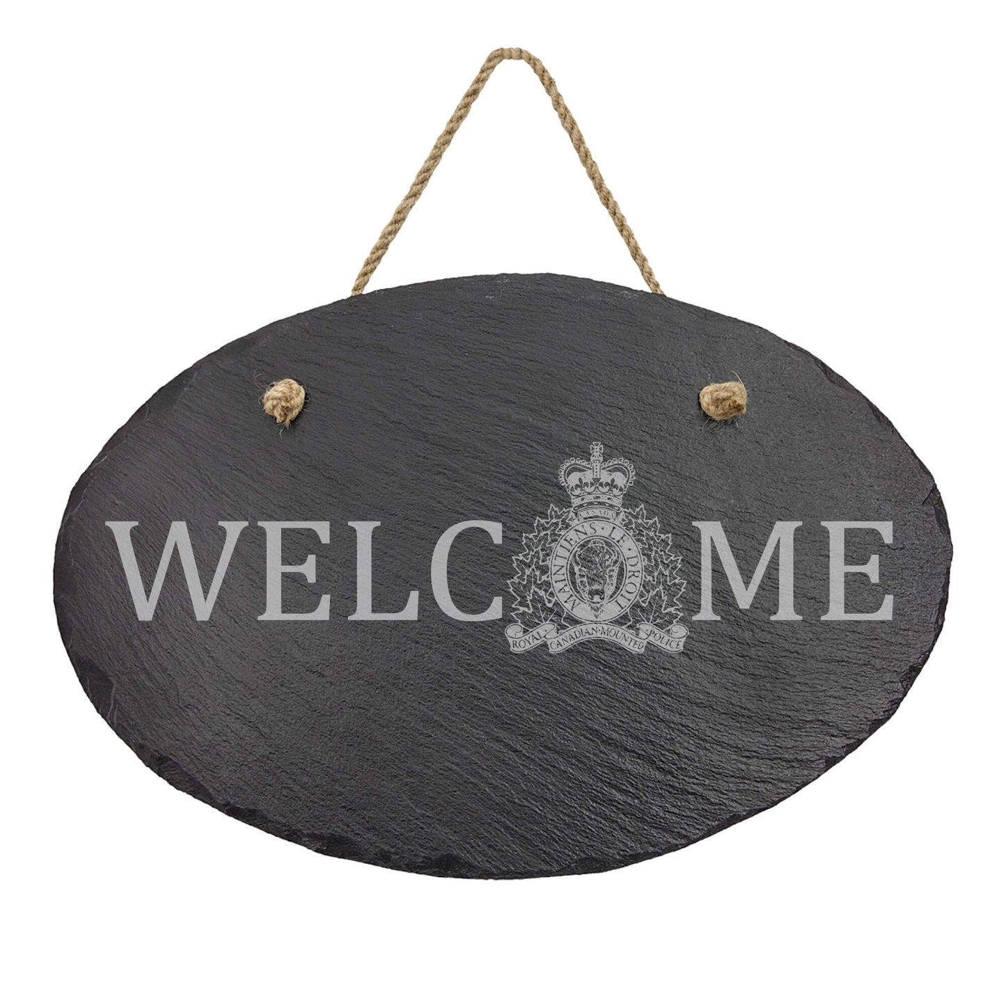 RCMP Oval Hanging Slate Decor-911 Duty Gear Canada-911 Duty Gear Canada