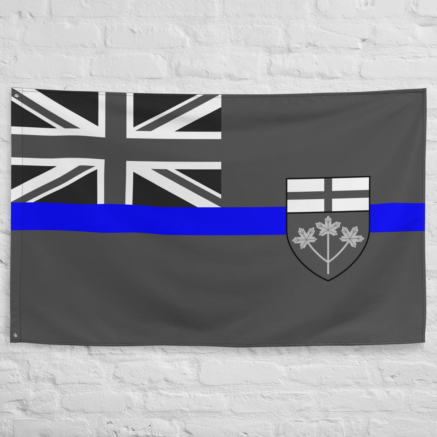 Subdued Ontario Thin Blue Line Canada Wall Flag-911 Duty Gear Canada-911 Duty Gear Canada