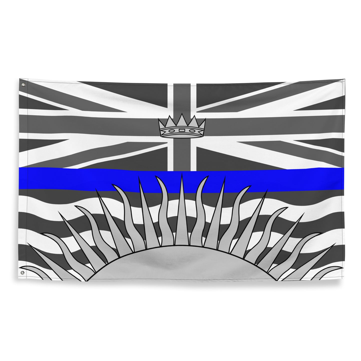 Subdued British Columbia Thin Blue Line Canada Wall Flag-911 Duty Gear Canada-911 Duty Gear Canada