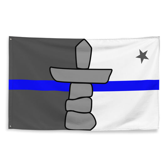 Subdued Nunavut Thin Blue Line Canada Wall Flag-911 Duty Gear Canada-911 Duty Gear Canada