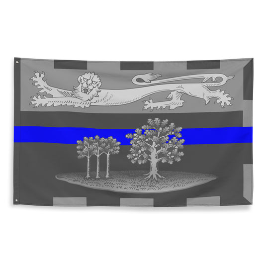 Subdued Prince Edward Island Thin Blue Line Canada Wall Flag-911 Duty Gear Canada-911 Duty Gear Canada