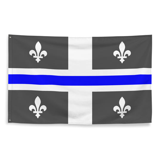 Subdued Quebec Thin Blue Line Canada Wall Flag-911 Duty Gear Canada-911 Duty Gear Canada