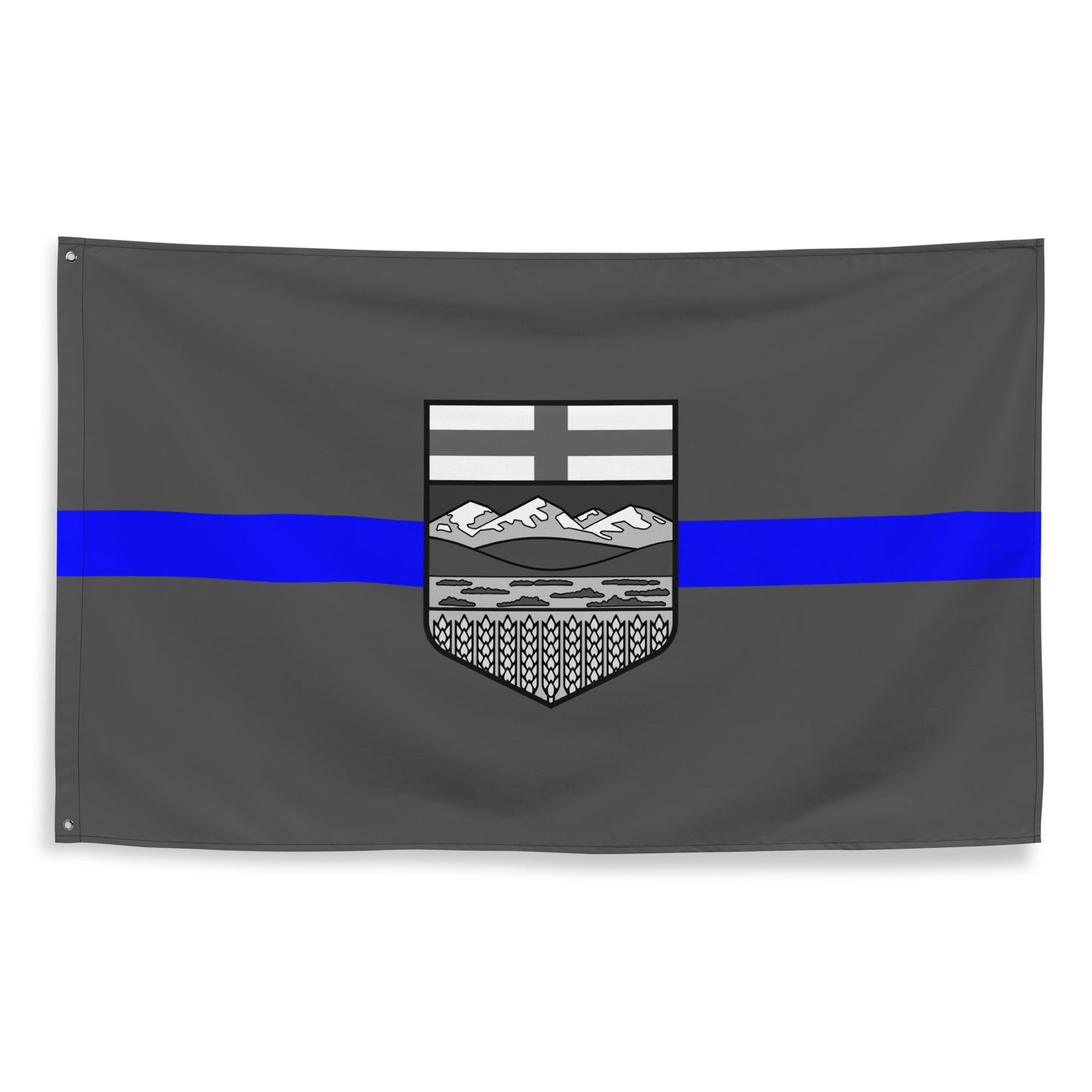 Subdued Alberta Thin Blue Line Canada Wall Flag-911 Duty Gear Canada-911 Duty Gear Canada