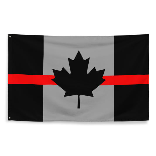 Thin Red Line Canada Firefighter Wall Flag-911 Duty Gear Canada-911 Duty Gear Canada