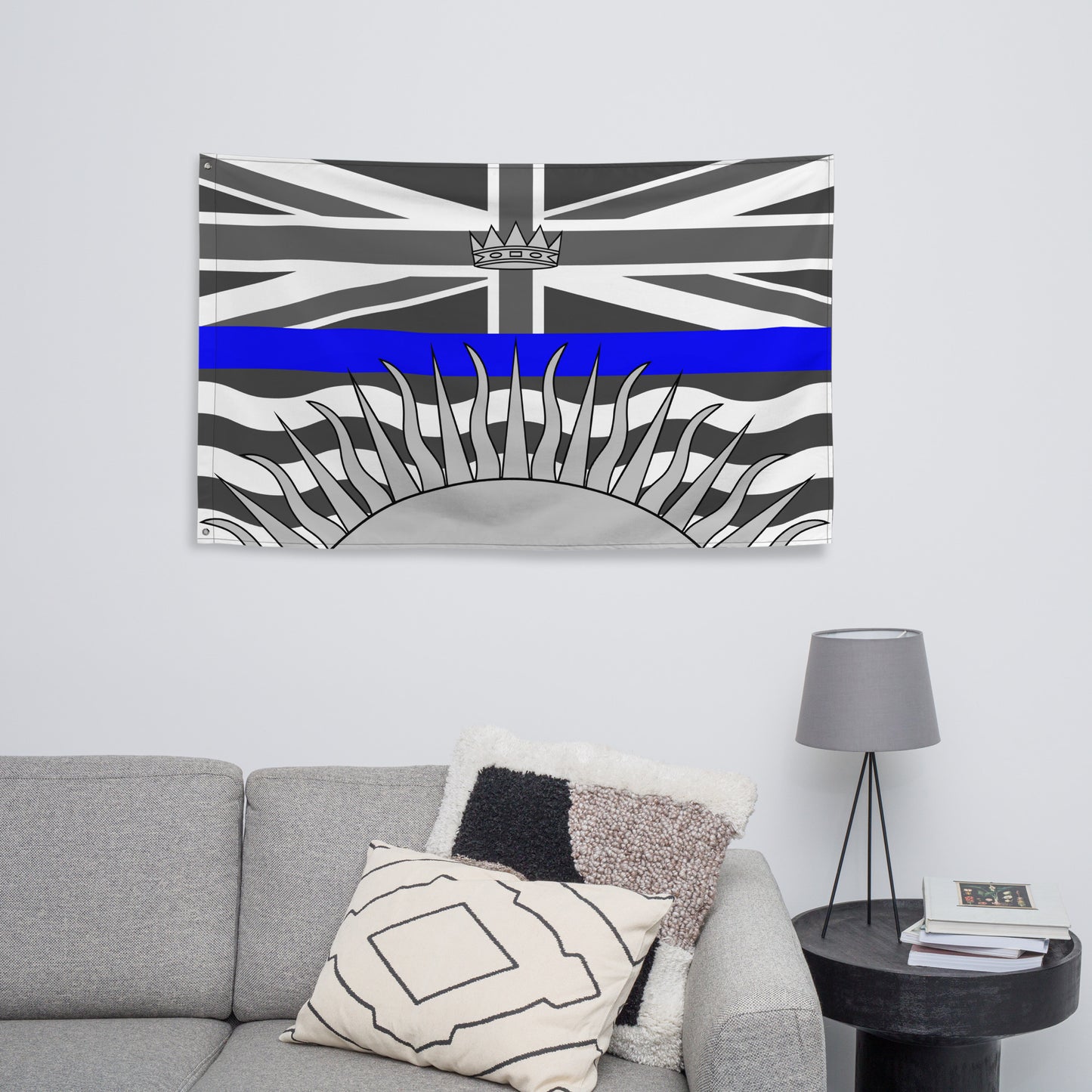 Subdued British Columbia Thin Blue Line Canada Wall Flag-911 Duty Gear Canada-911 Duty Gear Canada