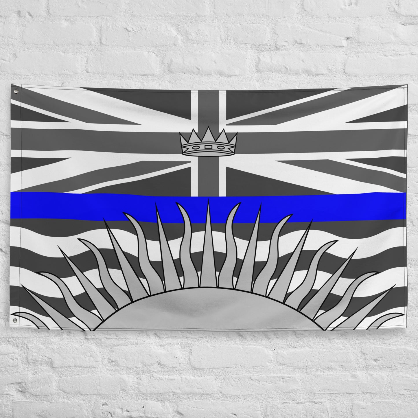 Subdued British Columbia Thin Blue Line Canada Wall Flag-911 Duty Gear Canada-911 Duty Gear Canada