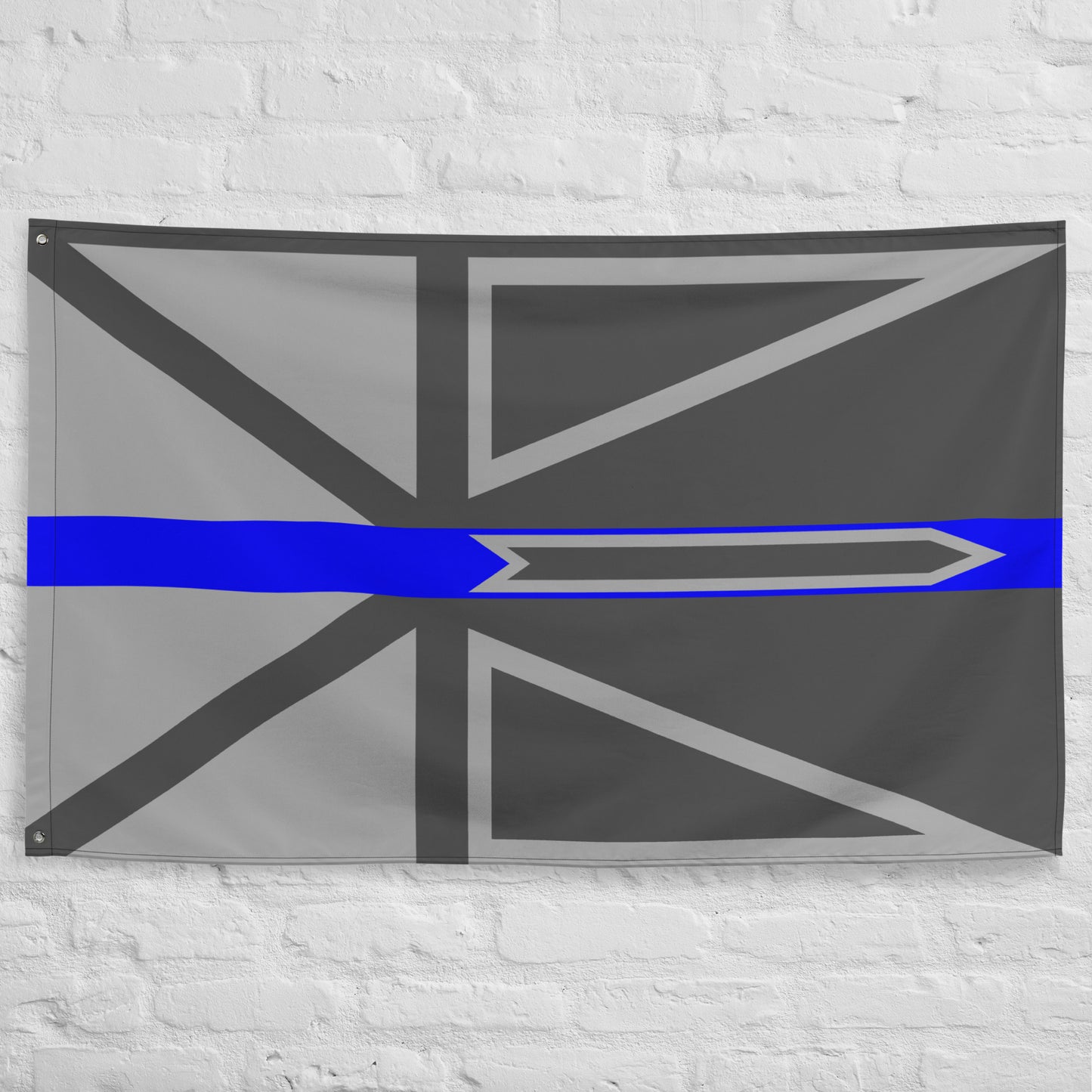 Subdued Newfoundland and Labrador Thin Blue Line Canada Wall Flag-911 Duty Gear Canada-911 Duty Gear Canada