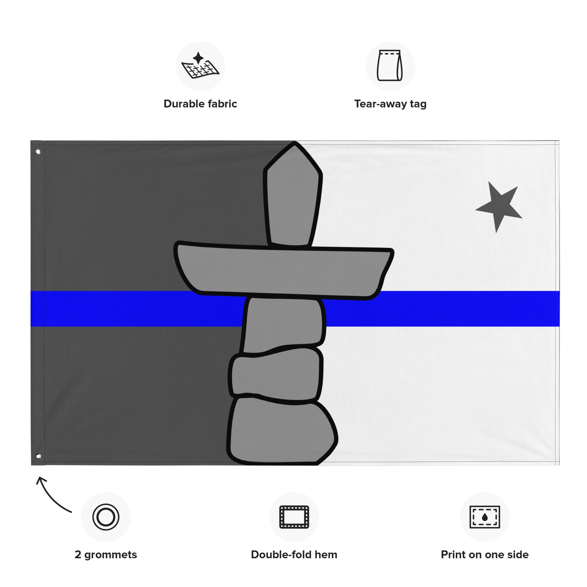 Subdued Nunavut Thin Blue Line Canada Wall Flag-911 Duty Gear Canada-911 Duty Gear Canada