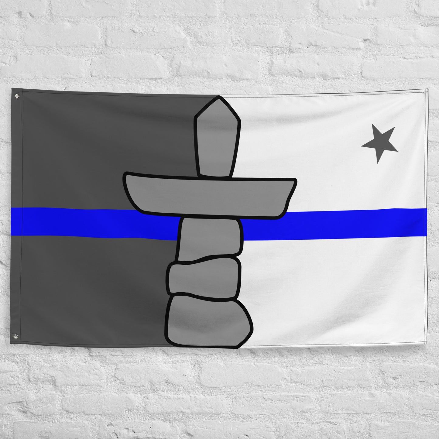 Subdued Nunavut Thin Blue Line Canada Wall Flag-911 Duty Gear Canada-911 Duty Gear Canada