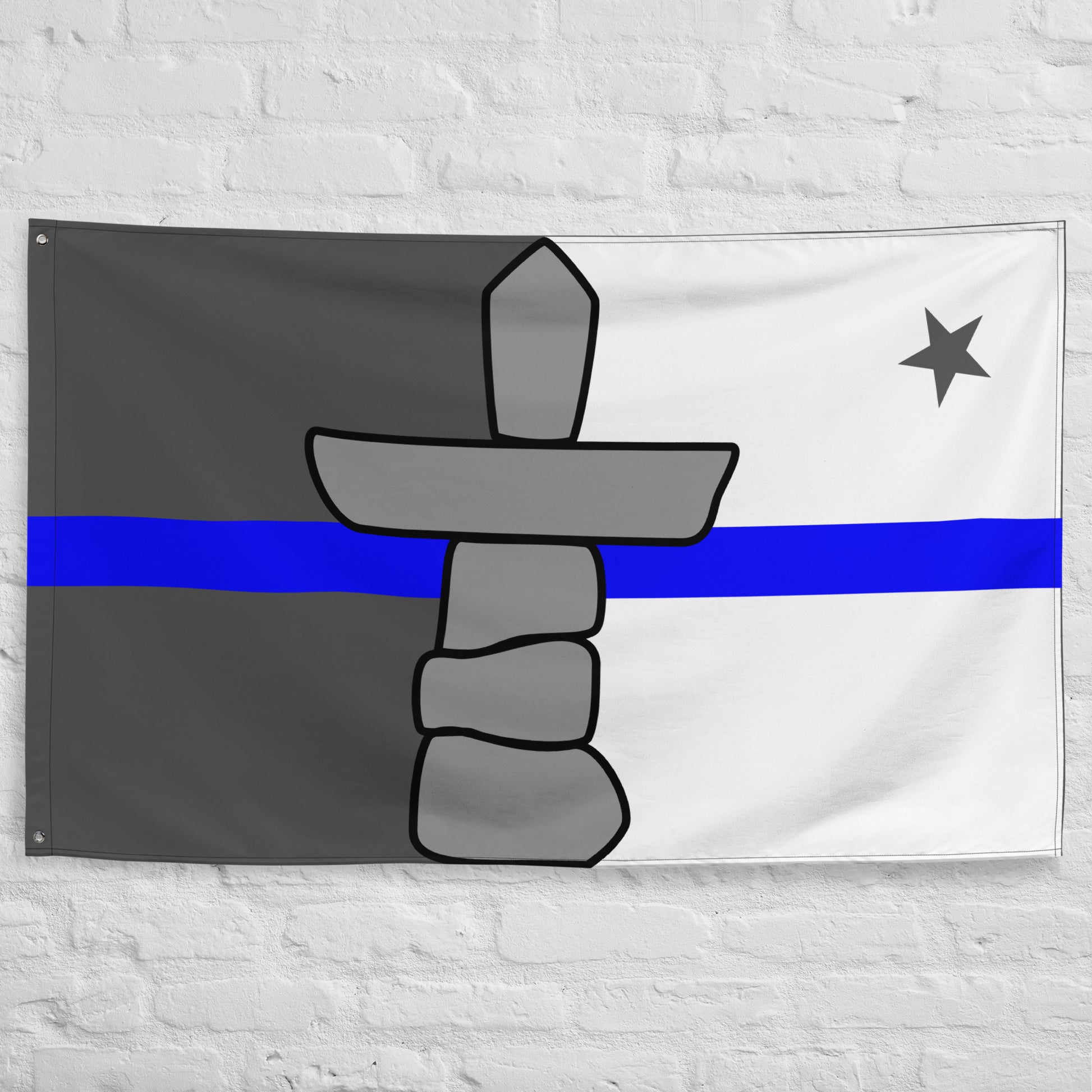 Subdued Nunavut Thin Blue Line Canada Wall Flag-911 Duty Gear Canada-911 Duty Gear Canada