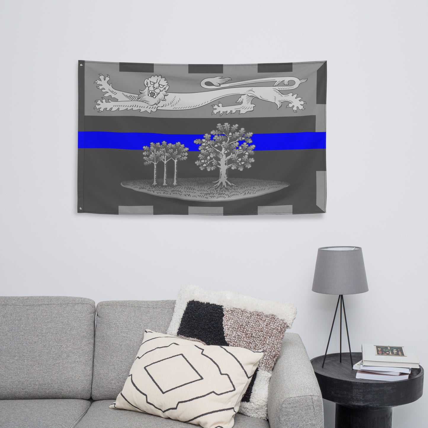 Subdued Prince Edward Island Thin Blue Line Canada Wall Flag-911 Duty Gear Canada-911 Duty Gear Canada