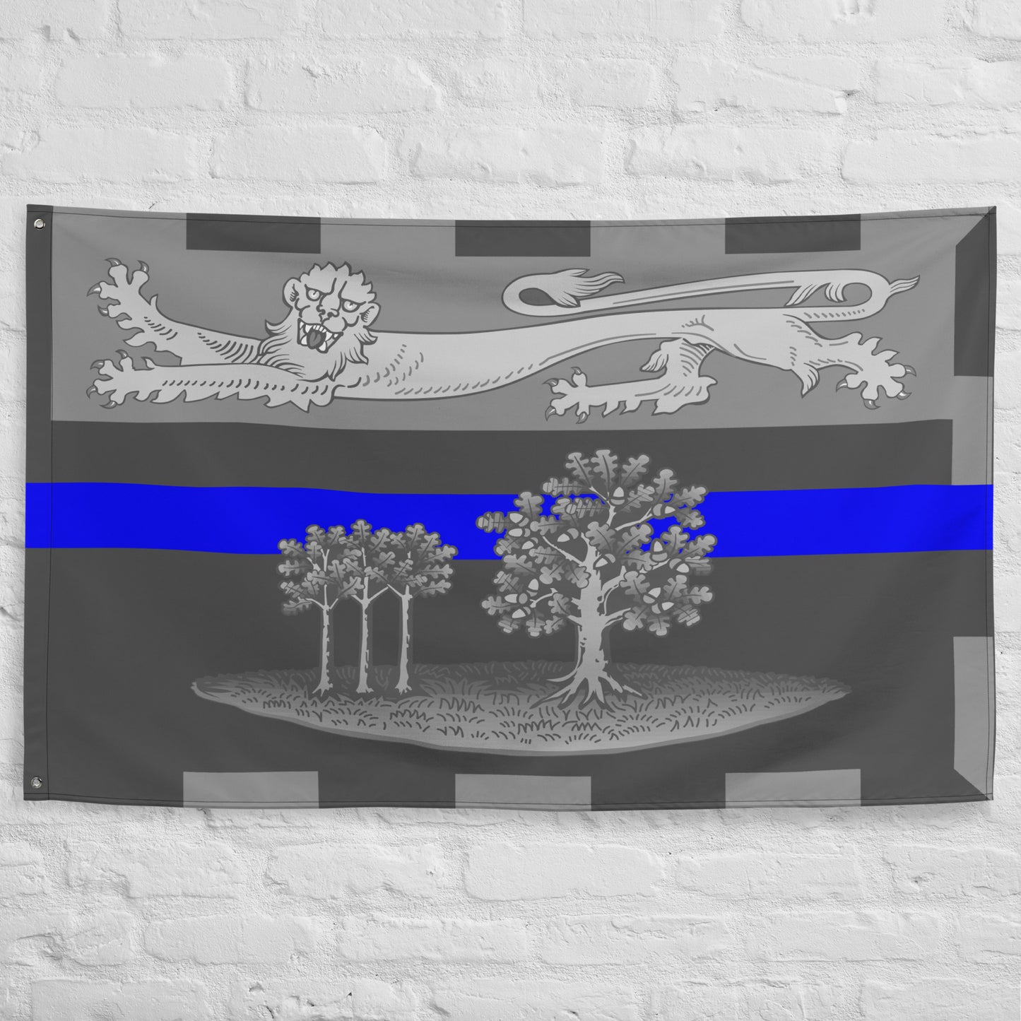 Subdued Prince Edward Island Thin Blue Line Canada Wall Flag-911 Duty Gear Canada-911 Duty Gear Canada