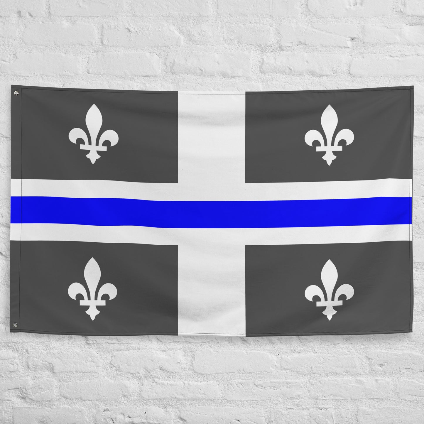 Subdued Quebec Thin Blue Line Canada Wall Flag-911 Duty Gear Canada-911 Duty Gear Canada
