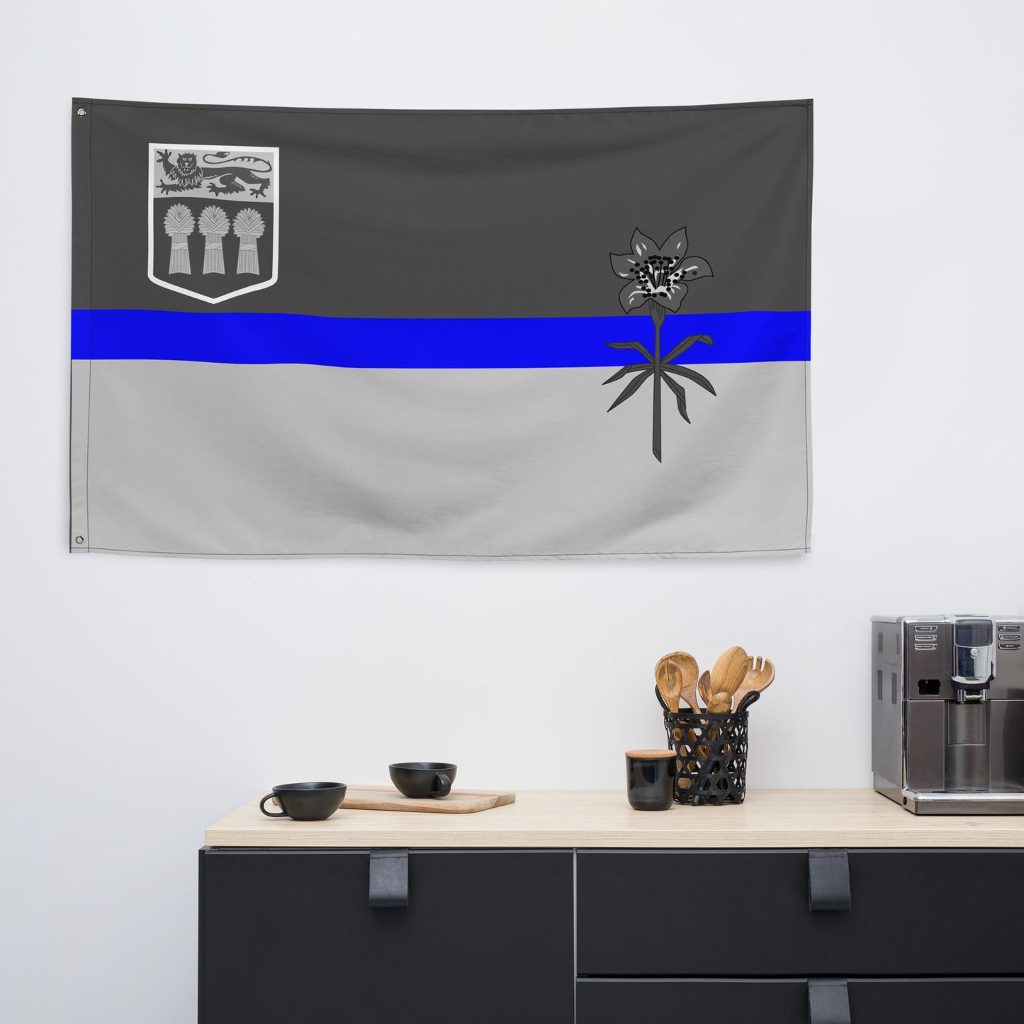Subdued Saskatchewan Thin Blue Line Canada Wall Flag-911 Duty Gear Canada-911 Duty Gear Canada