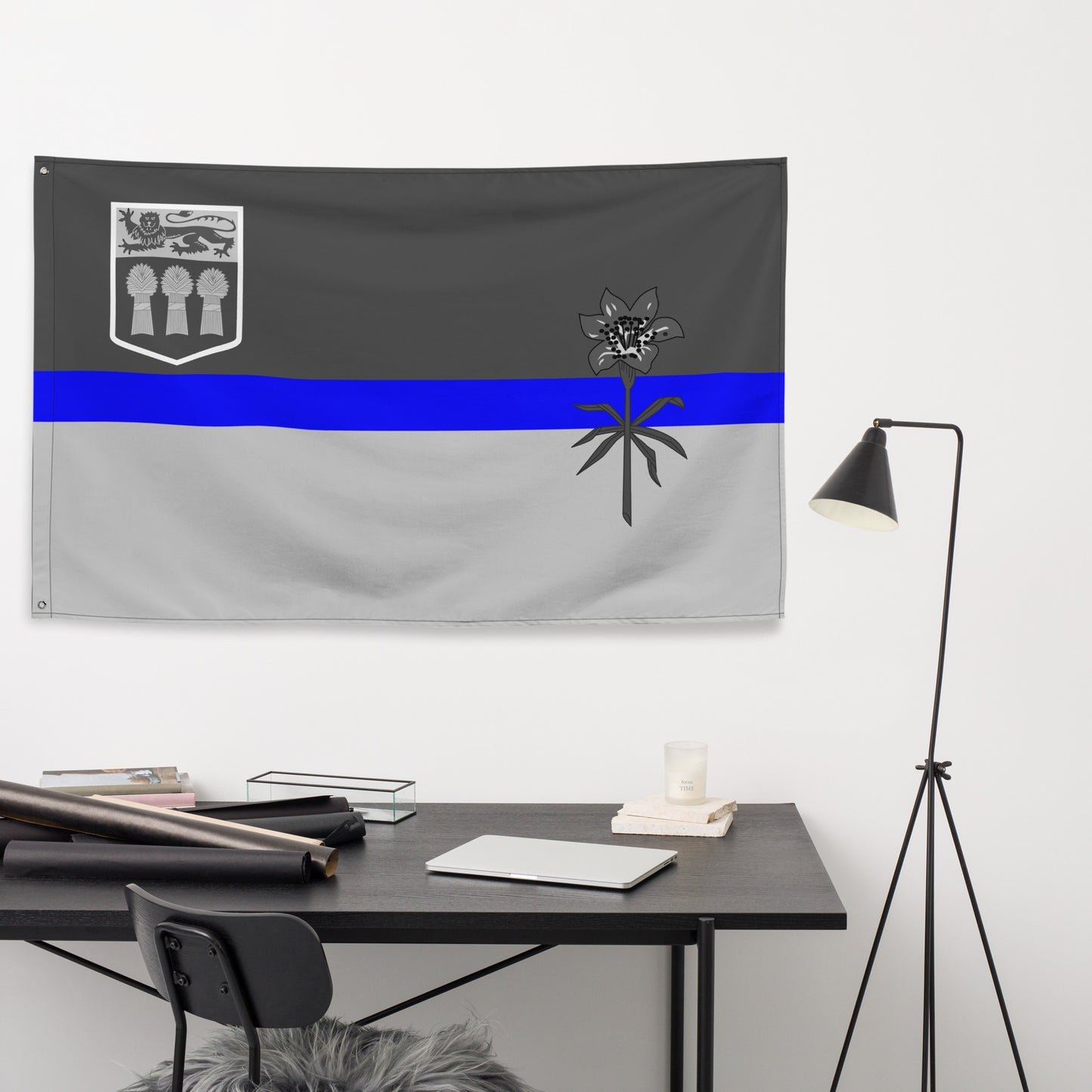 Subdued Saskatchewan Thin Blue Line Canada Wall Flag-911 Duty Gear Canada-911 Duty Gear Canada