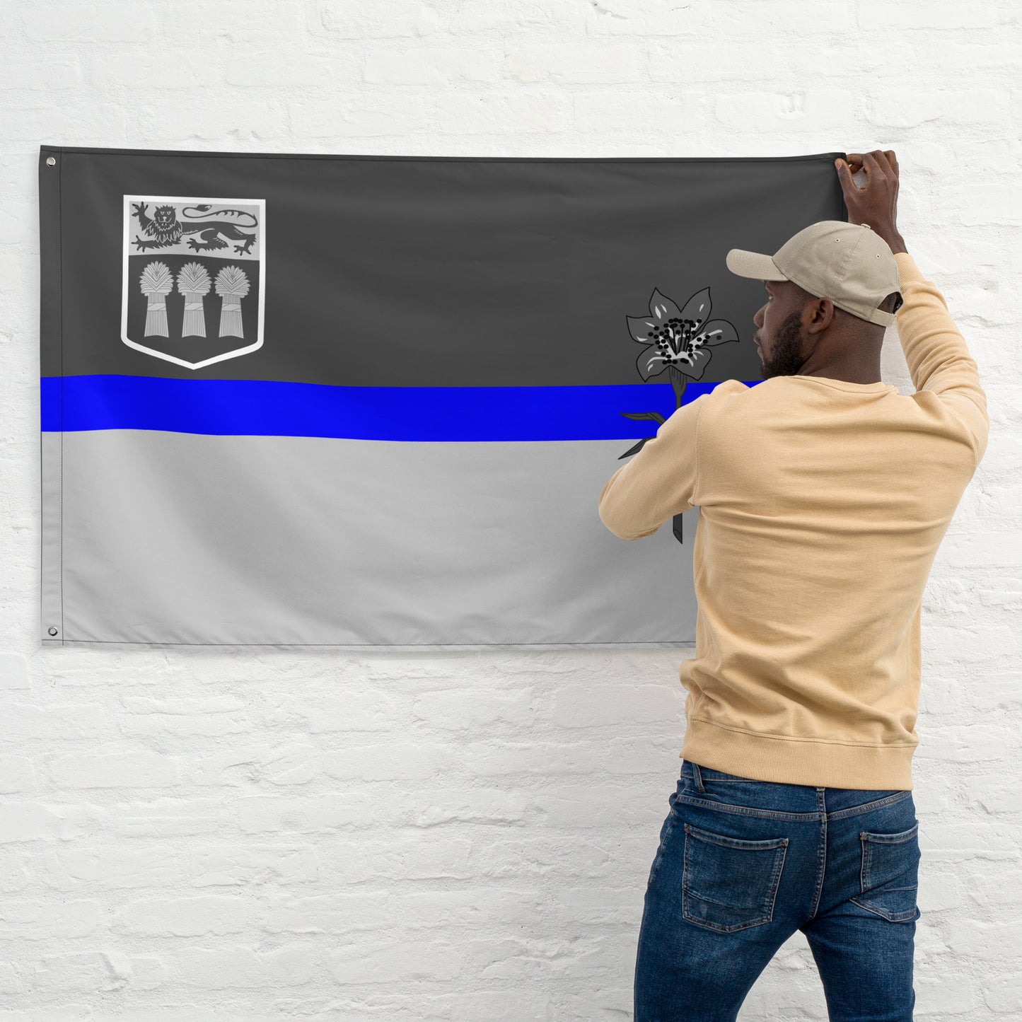 Subdued Saskatchewan Thin Blue Line Canada Wall Flag-911 Duty Gear Canada-911 Duty Gear Canada