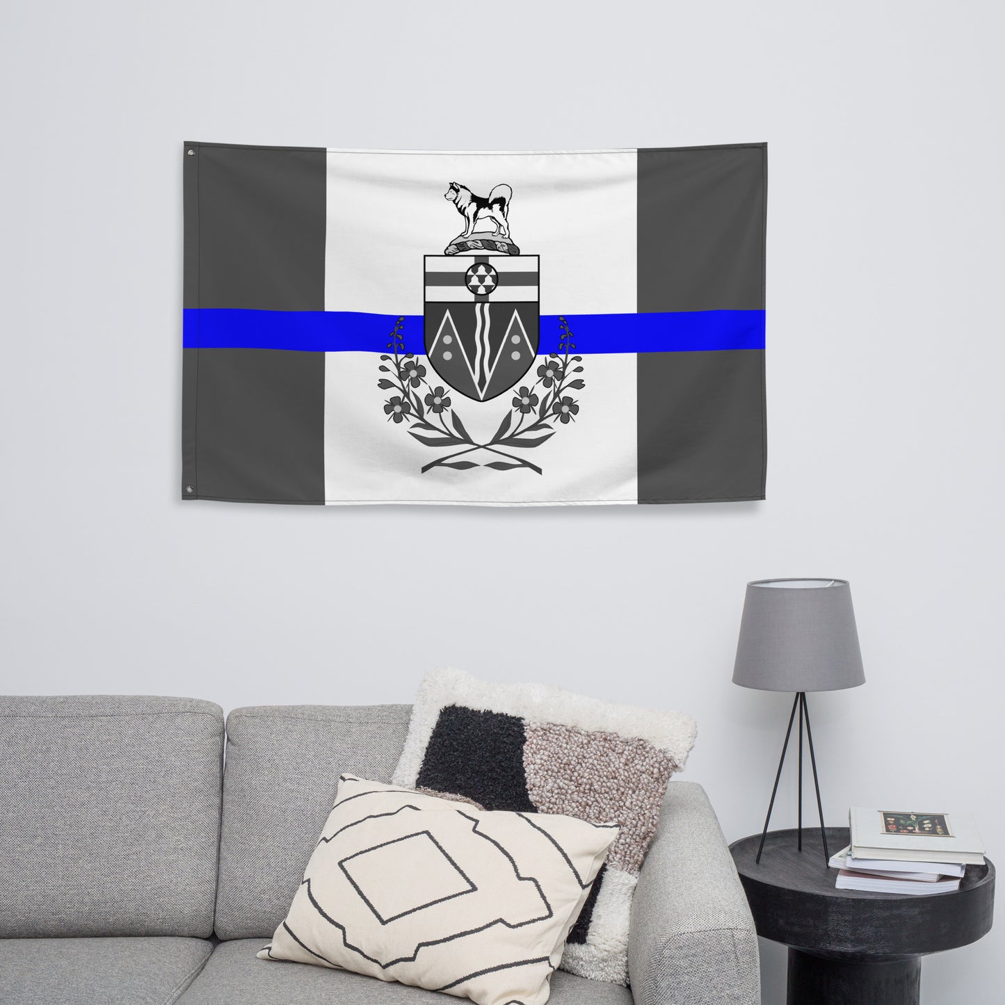 Subdued Yukon Thin Blue Line Canada Wall Flag-911 Duty Gear Canada-911 Duty Gear Canada