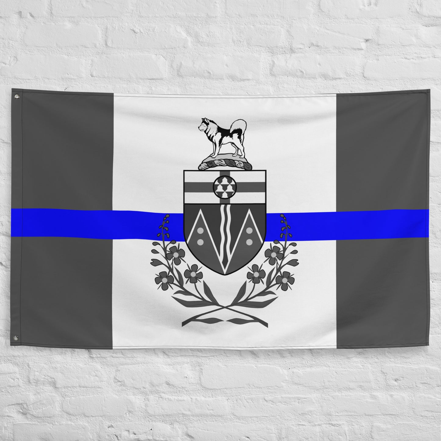Subdued Yukon Thin Blue Line Canada Wall Flag-911 Duty Gear Canada-911 Duty Gear Canada