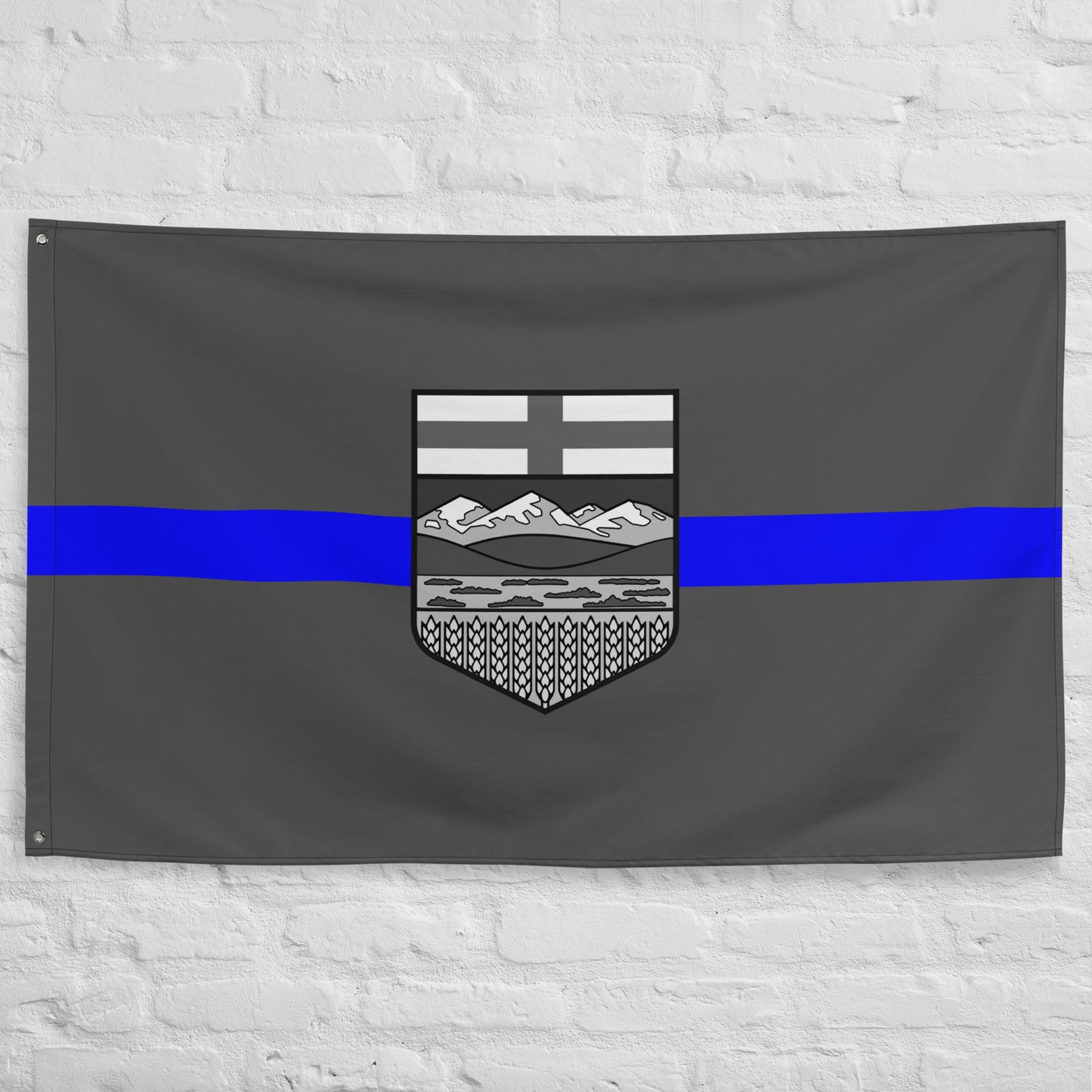 Subdued Alberta Thin Blue Line Canada Wall Flag-911 Duty Gear Canada-911 Duty Gear Canada