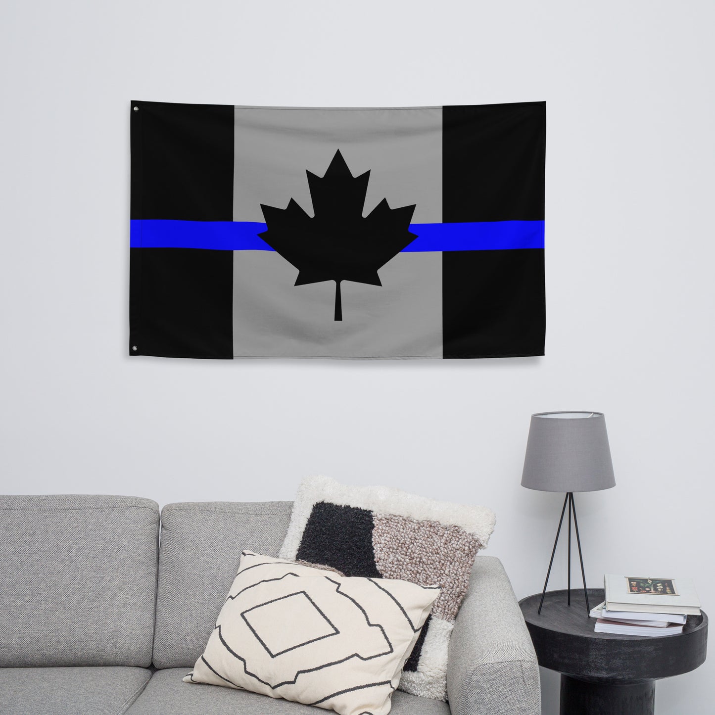 Thin Blue Line Canada Maple Leaf Wall Flag-911 Duty Gear Canada-911 Duty Gear Canada
