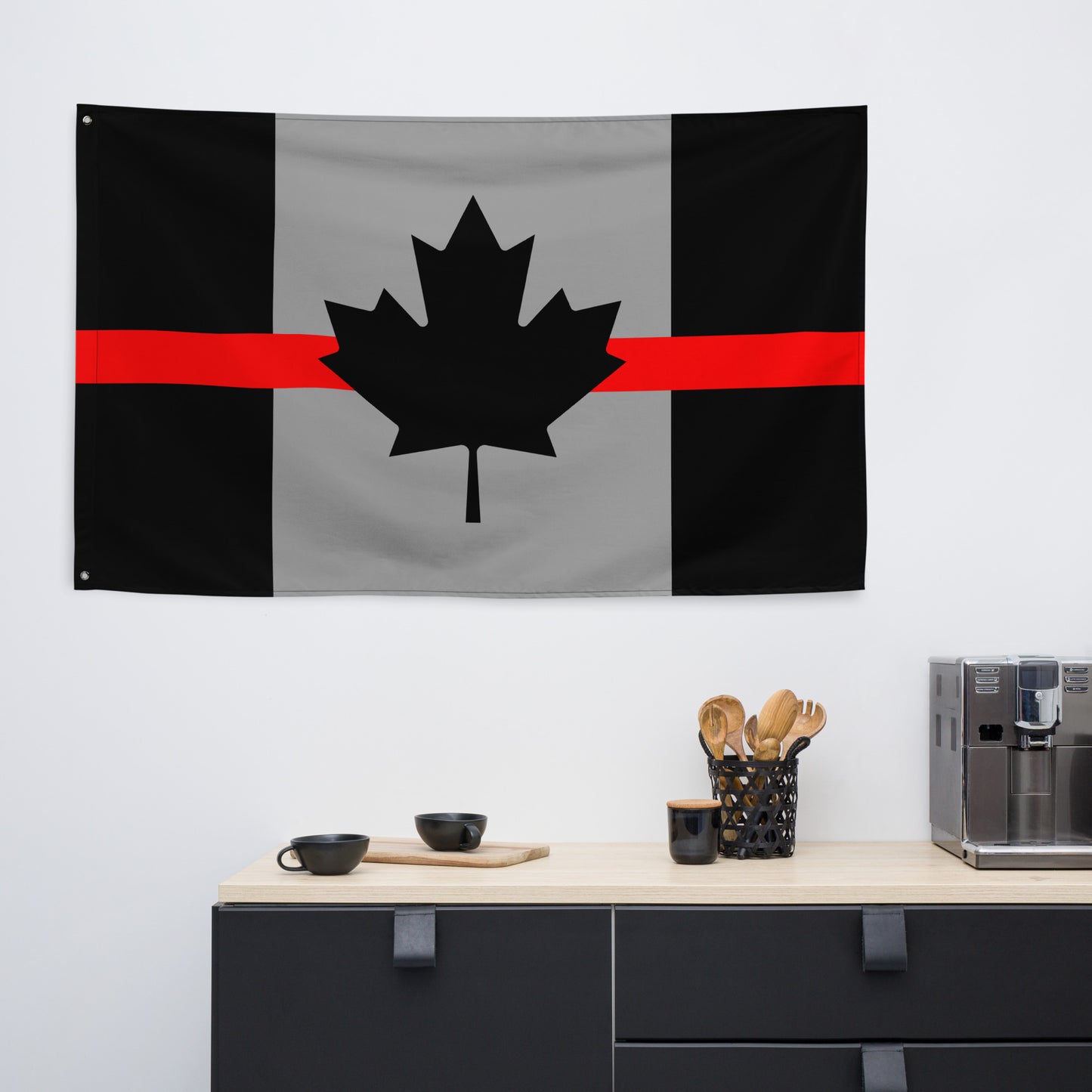 Thin Red Line Canada Firefighter Wall Flag-911 Duty Gear Canada-911 Duty Gear Canada