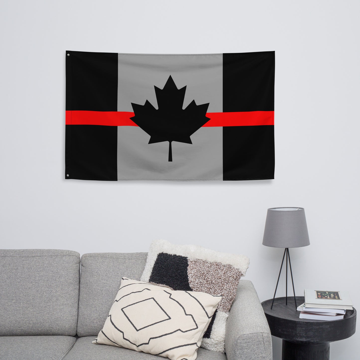 Thin Red Line Canada Firefighter Wall Flag-911 Duty Gear Canada-911 Duty Gear Canada