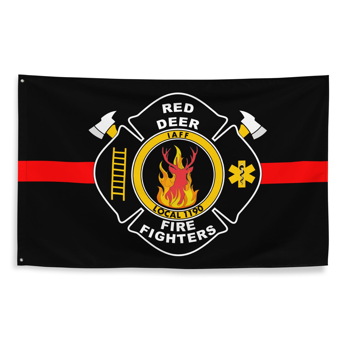 Custom Firefighter, Fire Department, Station, Engine Company Wall Flag-911 Duty Gear Canada-911 Duty Gear Canada