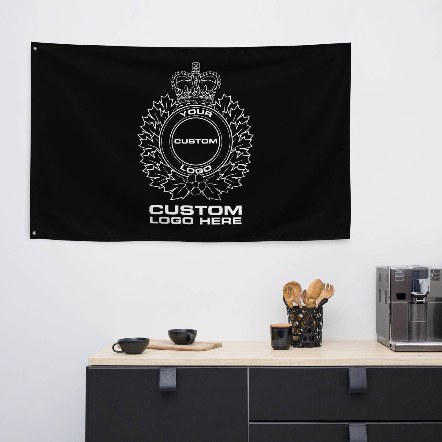 Custom Police, LEO, Sheriff, Corrections Agency Logo Wall Flag-911 Duty Gear Canada-911 Duty Gear Canada