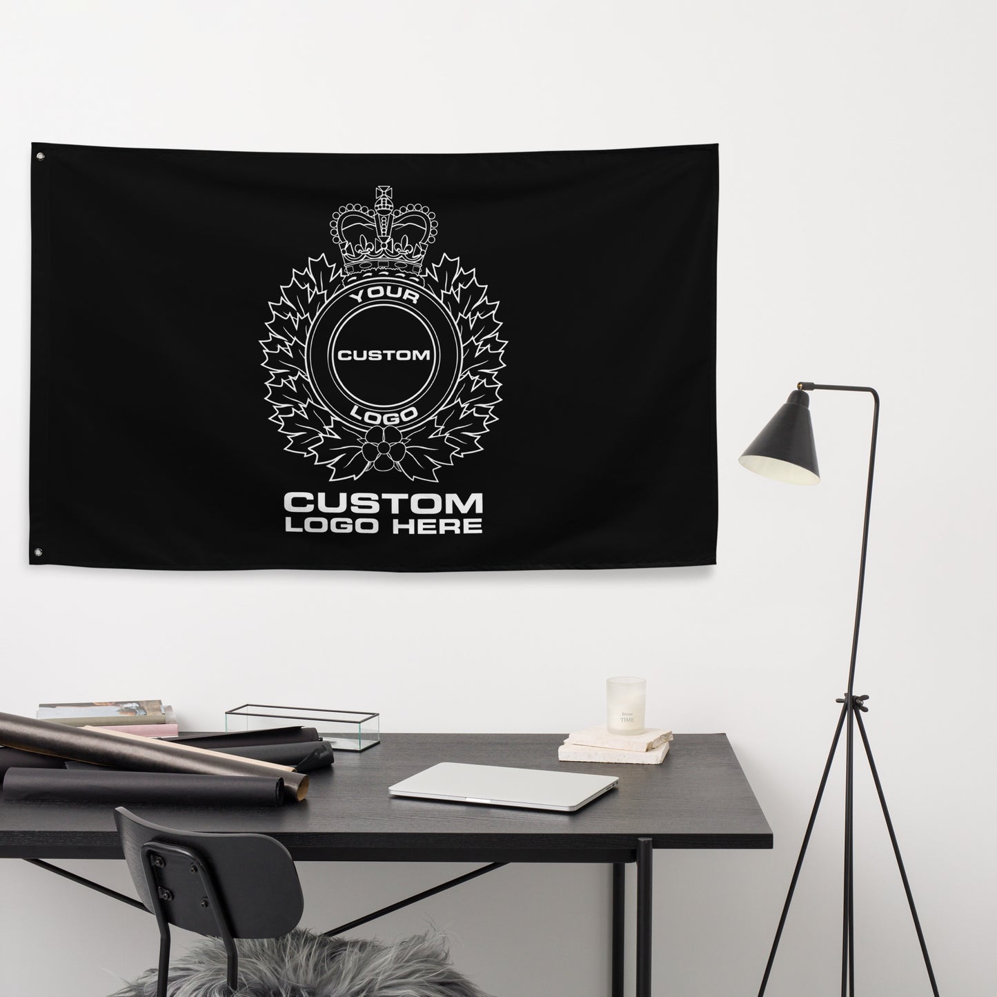 Custom Police, LEO, Sheriff, Corrections Agency Logo Wall Flag-911 Duty Gear Canada-911 Duty Gear Canada